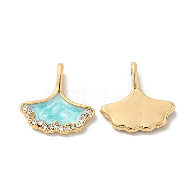 Rack Plating Alloy Rhinestone Pendant LS-ENAM-O050-01G-03-1