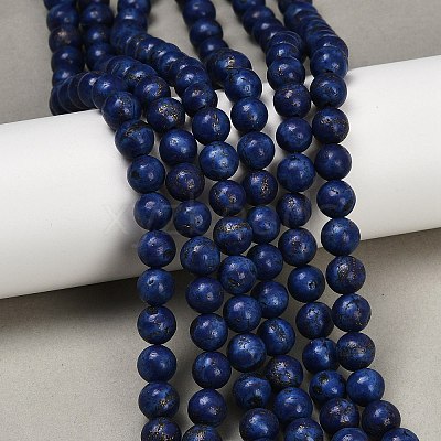 Synthetic Howlite Imitation Lapis Lazuli Beads G-S393-13A-8mm-1