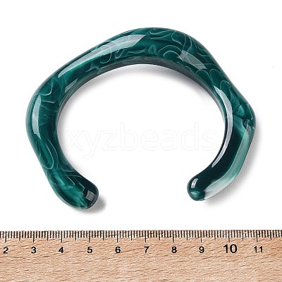 Twisted Acrylic Cuff Bangles for Women BJEW-F538-03B-1
