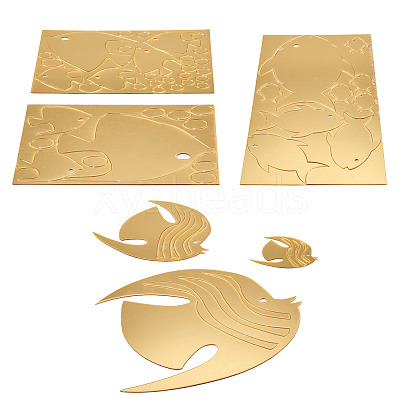 3 Sets 3 Style Fish Acrylic Mirror Wall Stickers DIY-CF0001-02A-1