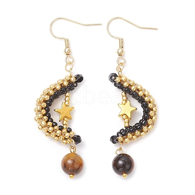 Glass Dangle Earrings EJEW-MZ00544-05-1