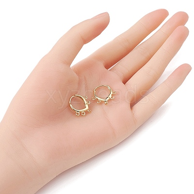 Brass Hoop Earring Findings ZIRC-YW0001-05G-1