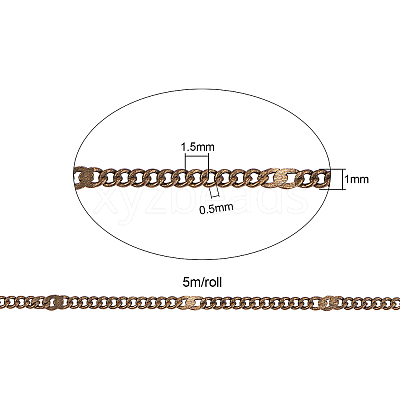Soldered Brass Coated Iron Curb Chains CH-CJ0001-01A-AB-1