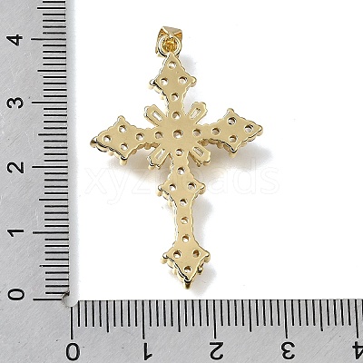 Brass Micro Pave Clear Cubic Zirconia Pendants CU-CBA9883-04A-G-1