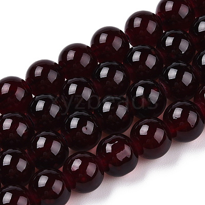 Baking Paint Imitation Jade Glass Round Bead Strands DGLA-Q021-8mm-48-1