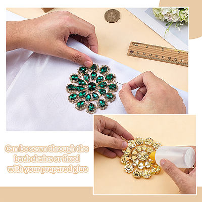 Brass Rhinestone Applique DIY-FG0009-87C-1