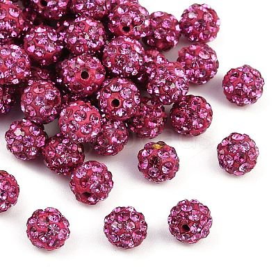 Polymer Clay Rhinestone Beads RB-H284-6MM-Half-502-1