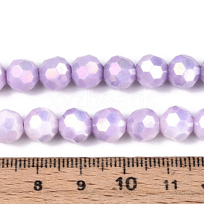 Anti-Tarnish Electroplate Glass Beads Strands EGLA-T021-8mm-15-08-1