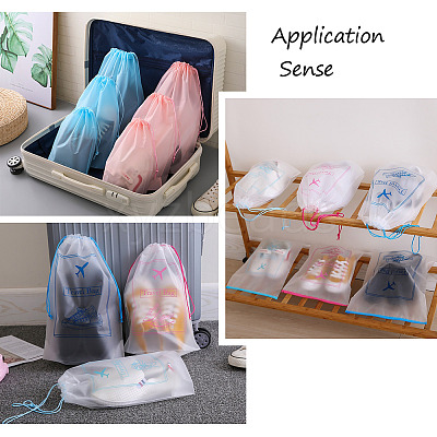 12Pcs 2 Colors  Makrofol Semi-transparent Drawstring Bag CON-MB0001-13-1