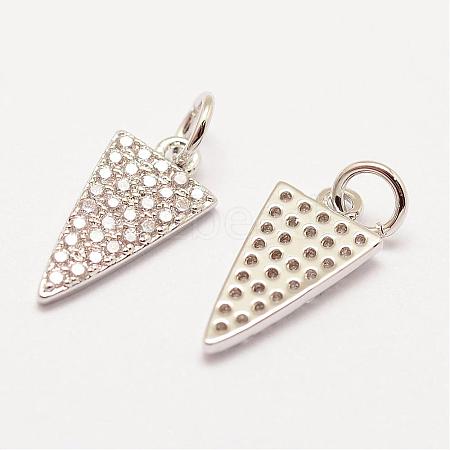 Brass Micro Pave Grade AAA Cubic Zirconia Charms ZIRC-G090-07P-NR-1