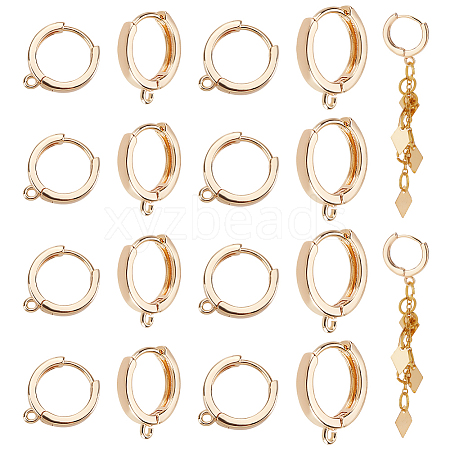 ARRICRAFT 20Pcs 2 Style Brass Hoop Earring Findings KK-AR0003-24-1