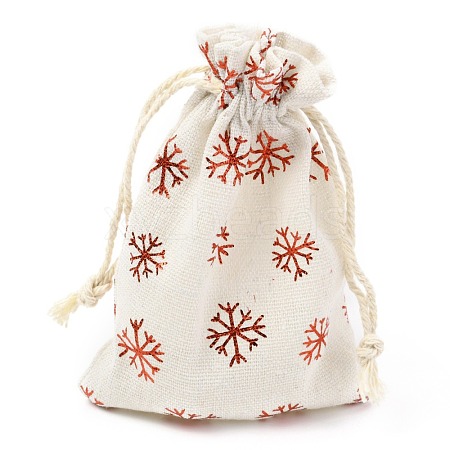 Christmas Theme Cotton Fabric Cloth Bag X-ABAG-H104-B16-1