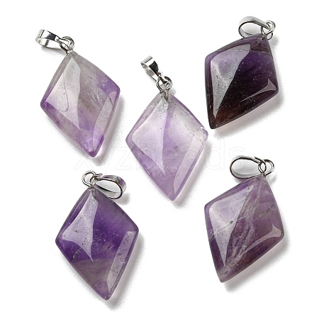 Natural Amethyst Pendants G-C066-03E-1