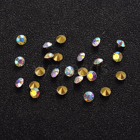 Glass Pointed Back Rhinestone CR4mm11Y-1-1