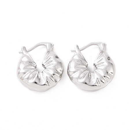 Brass Thick Hoop Earrings for Women EJEW-F303-11P-1