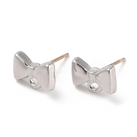 Silver Alloy Stud Earring Findings EJEW-H108-01B-S-1