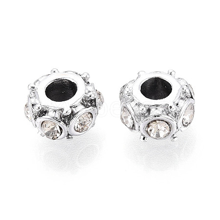 Alloy Rhinestone European Beads FIND-N009-03P-1