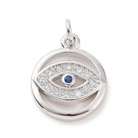 Brass Micro Pave Cubic Zirconia Pendants KK-C012-20P-1