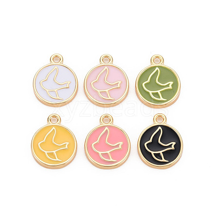 Brass Enamel Pendants KK-S356-670G-NF-1