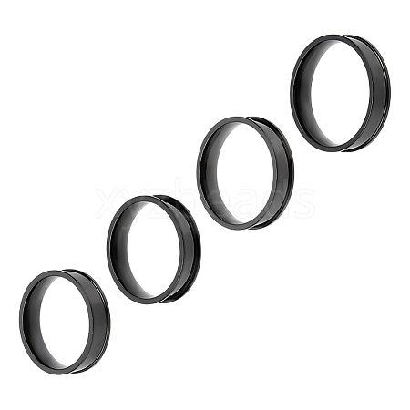 4Pcs 4 Styles Stainless Steel Grooved Finger Ring Settings STAS-LP0001-43EB-03-1
