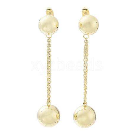 Brass Dangle Stud Earrings for Women EJEW-D088-03G-1