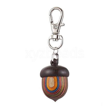 Spray Painted Wooden Acorn Box Pendant Decoration HJEW-JM02261-1