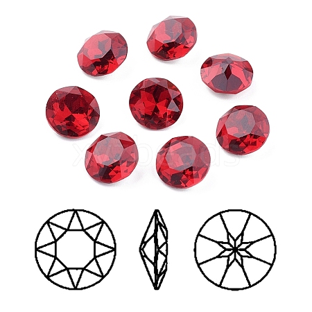 Pointed Back & Back Plated K9 Glass Rhinestone Cabochons X-RGLA-J012-8mm-501-1