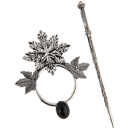 Leaf Alloy Hair Sticks PW-WG12368-02-1