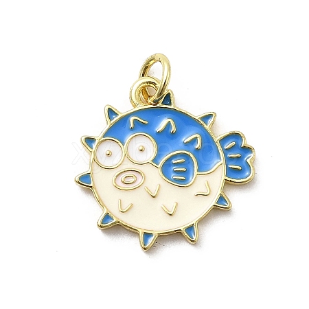 Brass Enamel Pendants KK-P338-07B-G05-1
