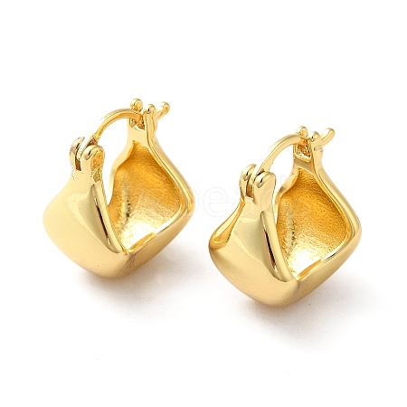 Brass Geometric Basket Bag Design Hoop Earrings for Women EJEW-Q024-10G-1