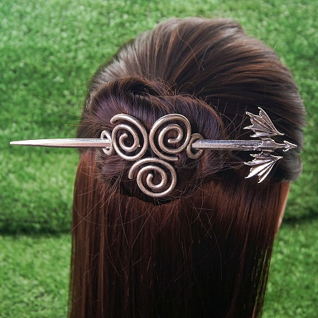 Antique Silver Viking Hair Sticks Hair Pin PW-WG2F806-28-1