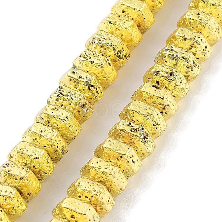 Electroplated Natural Lava Rock Beads Strands G-H303-A03-G-1