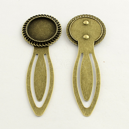 20mm Tray Bookmark Cabochon Settings PALLOY-S033-39AB-NR-1