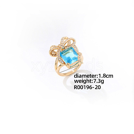 Elegant Brass Bowknot Finger Rings for Women DK0031-1-1