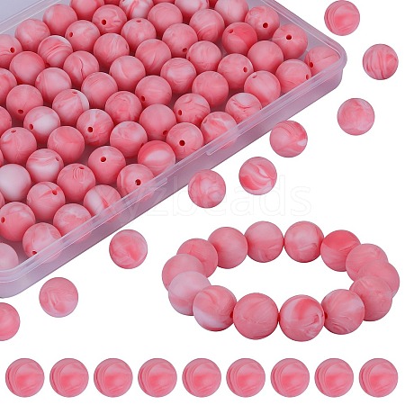 80Pcs Round Silicone Focal Beads SIL-SZ0001-24-28-1