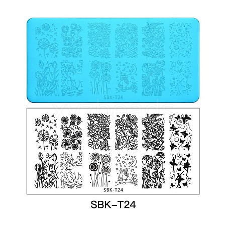 Stainless Steel Nail Art Stamping Plates MRMJ-S048-SBK-T24-1