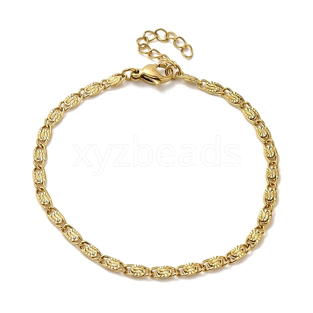 Ion Plating(IP)  304 Stainless Steel Lumachina Chain Bracelets BJEW-C079-01A-G-1