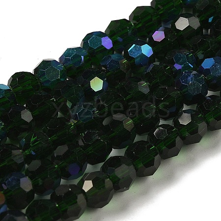 Electroplate Transparent Glass Beads Strands EGLA-A035-T6mm-L10-1