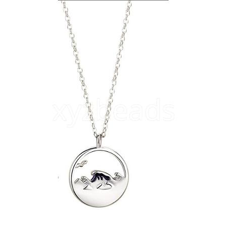 925 Sterling Silver Couple Pendant Necklaces JN1083A-1