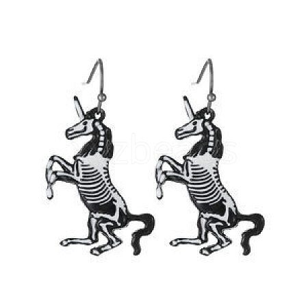 Halloween Alloy Enamel Dangle Earrings FS-WG03594-10-1