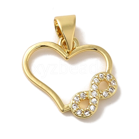 Rack Plating Brass Micro Pave Cubic Zirconia Pendant KK-U027-22G-1