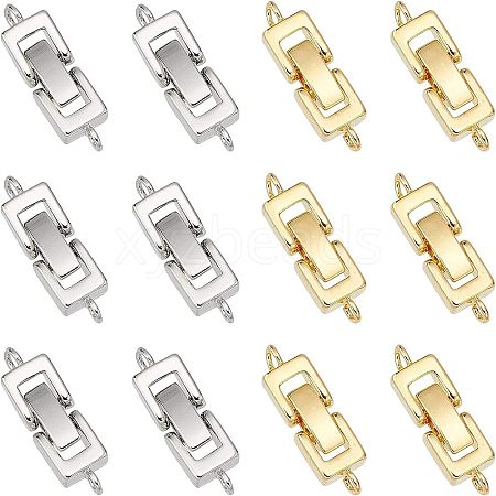 Brass Fold Over Clasps KK-FH0001-11-RS-1