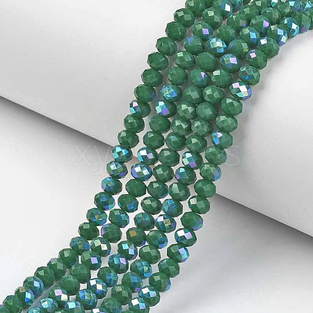 Electroplate Opaque Solid Color Glass Beads Strands EGLA-A044-P4mm-L09-1