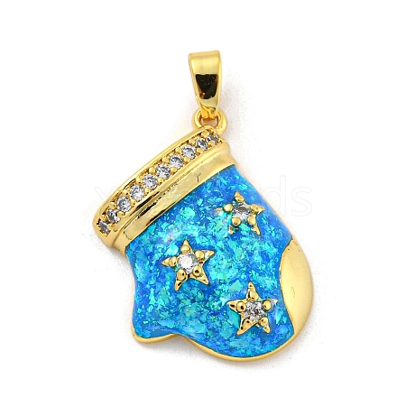 Christmas Brass Micro Pave Cubic Zirconia Pendant KK-H468-02A-02G-1