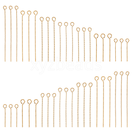   70Pcs 7 Styles Brass Twist Eye Pins KK-PH0010-29-1