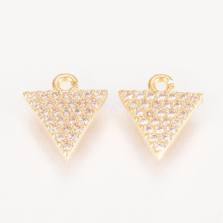 Brass Micro Pave Cubic Zirconia Charms X-ZIRC-Q002-137G-1