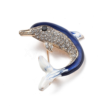 Marine Organism Alloy Rhinestone Brooches JEWB-Z034-03G-03-1