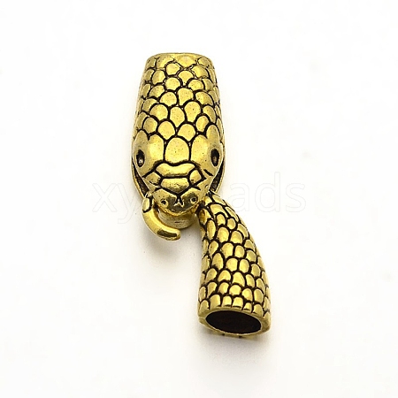 Tibetan Style Alloy Hook and Snake Head Clasps TIBE-N011-040AG-RS-1