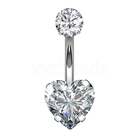 Clear Cubic Zirconia Belly Button Rings WG9960A-26-1