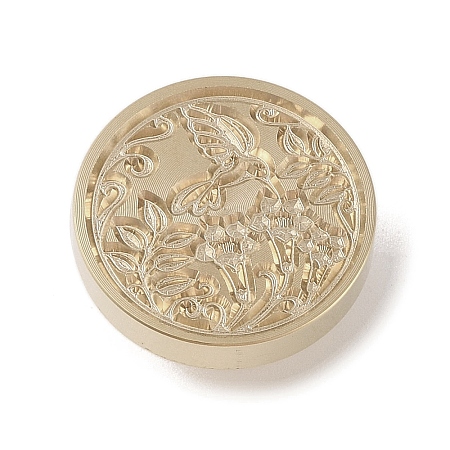 Golden Tone Wax Seal Brass Stamp Head DIY-B079-02G-10-1